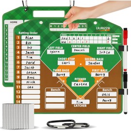 Magnetic Baseball Lineup Board，Baseball Lineup Cards Baseball Lineup Board for Dugout Baseball Clipboard for Coaches Softball Lineup Cards Marker Boards Baseball Coaching Accessories (Brown)