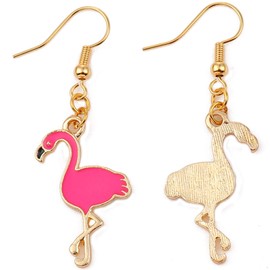 Charm Buddy Fuchsia Pink Flamingo Drop Dangly Earrings with Gift Bag Womens Girls Jewellery