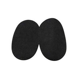 IRON PATCHES MARBET Black Alcantara Iron On Patches for Clothing 17 x 11 cm Oval Patch Jacket Pants