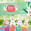 Geepen Easter Decorations 18PCS Hanging Easter Eggs Easter Bunny Hanging