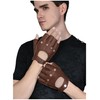 GSG SINCE 1998 Mens Genuine Leather Fingerless Gloves for Driving