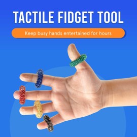 BunMo Spiky Sensory Fidget Rings for Adults & Teens | 9-Pack Fidgets for Adults in Vibrant Colors | Lightweight Picking Fidget | Perfect Sensory Fidget Toy for Adults and Teens 14+