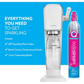 SodaStream Art Sparkling Water Maker (White) with CO2 and DWS Bottle