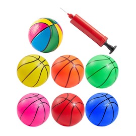 UyuECCL Colorful Basketballs, 7 Pack 7" Inch Basketball Set with Pump