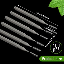 Patelai 100 Pieces Braces Brush for Cleaner Interdental Brush Toothpick Dental Tooth Flossing Head Oral Dental Hygiene Flosser Toothpick Cleaners Tooth Cleaning Tool (Gray)