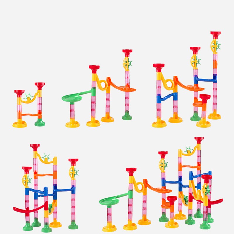 Marble Run Building Blocks Three Dimensional DIY Race Track Marble