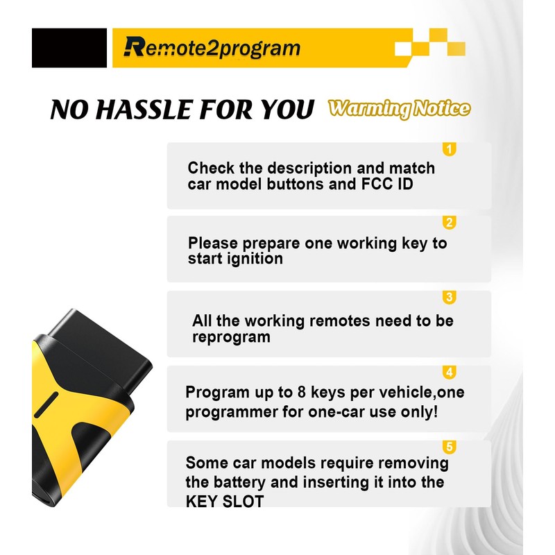 Remote2program DIY Programming Smart Car Remote Control Replacement for 2009-2010