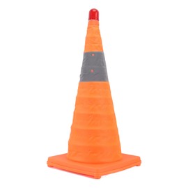Traffic Cone 60 X 29 X 29cm Collapsible Anti Aging Road Cone with Warning Light for Parking Lot Public