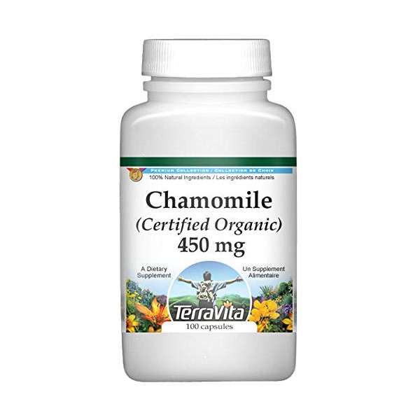 Chamomile (Certified Organic) - 450 mg (100 Capsules, ZIN: 517605) - 3 Pack