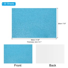 PATIKIL Light Blue Shiny EVA Glitter Foam Sheet 11.8 x 7.9 Inch 2mm Thick with Back Adhesive Sparkle EVA Glitter Felt for Crafts DIY Project, 30 Pcs