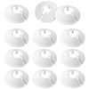 12PCS Radiator Pipe Covers, 15mm Radiator Pipe Collars White, No