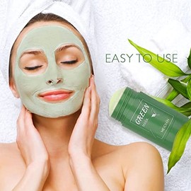 Green Mask Stick, Green Tea Cleansing Mask, Mascarilla peel-off para espinillas Mascarilla, Regula el equilibrio entre agua y aceite, Mascarilla de arcilla untable de limpieza profunda (Green)