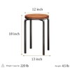 Rukulin Stacking Stools Set of 4, 18" H Backless Round