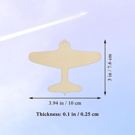 Creaides 20pcs Plane Wood DIY Crafts Cutouts Wooden Airplane Shaped Hanging Ornaments with Hole Hemp Ropes Wood Tags for Kids DIY Art Projects Home Decorations