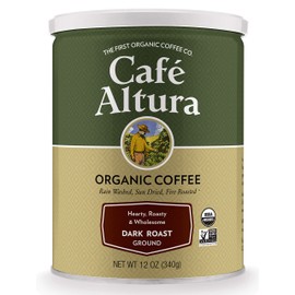 Cafe Altura Ground Organic Coffee, Dark Roast, 12 Ounce (Pack of 3)