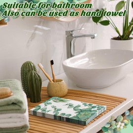 Spiareal 200 Pcs Eucalyptus Napkins Guest Towels Disposable Bathroom Sage Green Leaves Paper Hand Towels Decorative Greenery Paper Napkins for Wedding Birthday Cocktail Dinner Baby Shower Party Decor