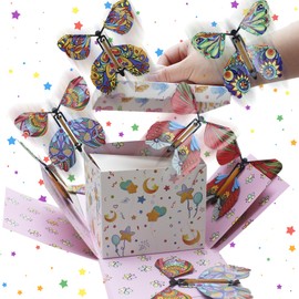 TUSAUW Butterfly Explosion Gift Box Flying Butterfly Surprise Box Butterfly Gift Box for Birthdays Christmas Valentines Proposal Wedding Gifts Prank