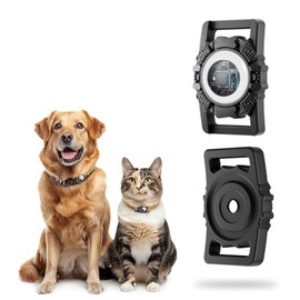 Smart Pet Locator, Dog/Cat Tracker with Collar Holder, Smart Tag for Seamless Location Tracking, Bluetooth Tracker Locator Pairs with Apple Find My (iOS only), 400ft Range Smart Tracker Tags, Black
