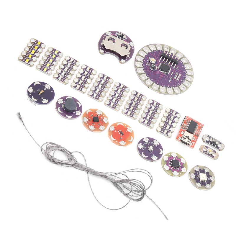 Lilypad Kit, Conductive PCB Sewing Thread Kit, Electronic Starter Kit,
