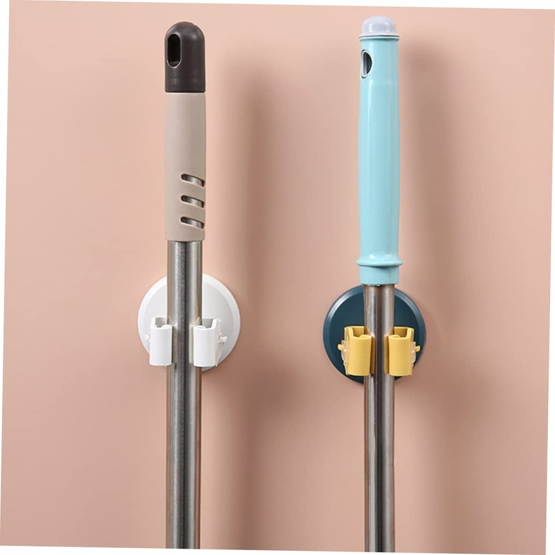 Ipetboom 3pcs Wall Mounted Broom Holder Mop Clamp Slip Clips