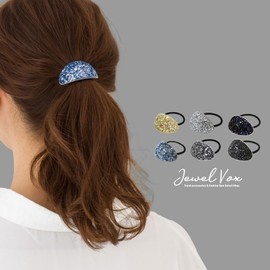 JewelVOX Hair Accessories, Glitter, Curve Plate, Women's, Stylish, Adult, Gray