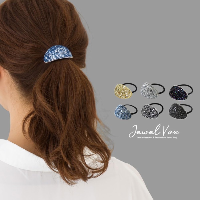 JewelVOX Hair Accessories, Glitter, Curve Plate, Women's, Stylish, Adult, Gray