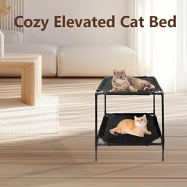 Rexwnadu Pet Hammock Bed, Cat Hammock, Soft Elevated Pet Hammock for Dogs & Cats, with Removable Washable Mesh Suitable for Young Cats