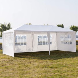 Portable Waterproof Tent Outdoor Gazebo Canopy Tent,Party Wedding Tent Sturdy Shelter, UV-Proof Commercial Camping Tent for Parking Garden Backyard Lawns Event Tent (10 x 20 Ft & Six Sides)