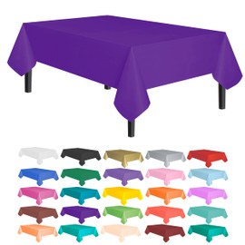 allgala Table Cover Water Proof Disposable Tablecloth-6PK 54"x108"-Deep Purple- for Party Birthday Wedding Picnic Fiesta Home Party Decorations