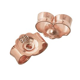 NKlaus 5 Pairs 925 Silver 5 mm Rose Gold Plated Stud Earrings Ear Stoppers Pousettes Ear Nut Butterfly Clasp Hole 0.8 mm 2092