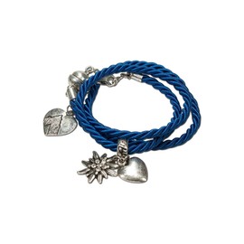 Alpenflüstern Traditional wrap bracelet Edelweiss - women's costume jewellery, traditional bracelet, cord bracelet in traditional colours DAB026, 20% metal alloy, 5% copper, 2% glass, 5% magnet, 68%