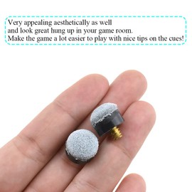 Hao Pro 13mm Diameter Screw-on Pool Cue Tips Easier Control Balanced Shape Efficient Replace Prevent Noise Leather House Bar Billiard Stick Tip Replacement Blue 10 PCS for Casual Professional Player