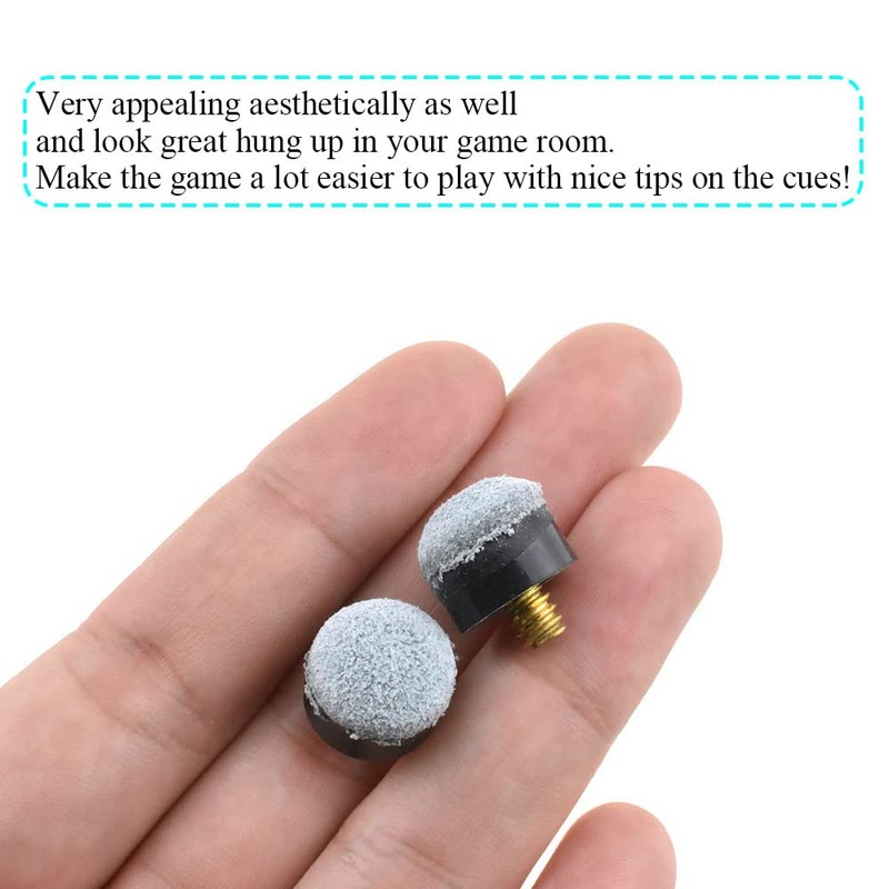 Hao Pro 13mm Diameter Screw-on Pool Cue Tips Easier Control