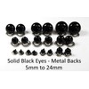 celloexpress 6mm Solid Black Safety Eyes with Metal Backs for