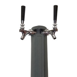 Beer Tower Cooler Insulator - Extra-Thick (4 mm) Neoprene Cover (Dark Grey) For Double-Tap Beer Tower - Extra-Wide (1.2â) Hook-&-Loop Fastener - Fits Towers 3â Wide 12.5â High - BEERGON 2-TAP