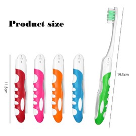 Lonwiner 5 Stück Reisezahnbürste Klappbar Mini Zahnbürste, Reisezahnbürste Klappbar Mini Zahnbürste To Go Einwegzahnbürste, 5 Farben