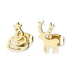 Ohrstecker Weihnachten Elch und Weihnachtsbaum Schmuckphantasien Edelstahl gold Hirsch Ohrringe