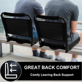 Stadium Seats for Bleachers with Back Support, Folding Bleacher Chairs for Sports Games, Concerts Floor Chair Stadium Seat with Cushion and Shoulder Strap, Perfect for Sports Events