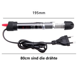 GERUI Aquarium Heater 60 L, 220 V-240 V, with Temperature Display, Heating Rod Aquarium for Fish Tanks and Aquarium, Wire Length 80 cm (50 W)