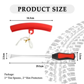 GTLM Tyre Levers Set,Bicycle Puncture Repair Kit Include 3PCS Bike Tyre Levers + 2PCS Rim Protectors for Tire Replacement,Tyre Levers for Bicycles Motorcycle Dirt Bike