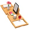Premium Bamboo Bathtub Tray Caddy - Bath Tub Tray Table