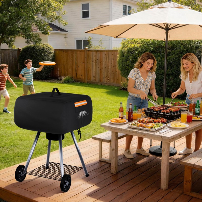 EVRBUL Portable Charcoal Grill Cover, 21.5"L x 21.5"W x 14.5"H