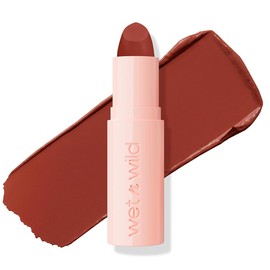 wet n wild Mega Last Rich Satin Lip Color, Rich Creamy Color with Satin Finish, Infused with Vitamin E & Moisturizing Argan Oil, Lightweight, Silky-Smooth, Vegan & Cruelty-Free - Brandy Kiss