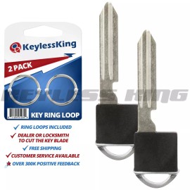 KeylessKing* 2 New Replacement Uncut Smart Blade Transponder Insert Inginition Key with Chip