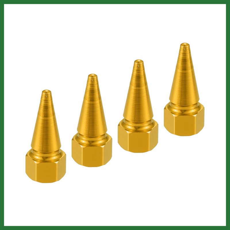 Motoforti 4pcs Gold Tone Car Spike Wheel Tyre Tire Valve