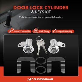 A-Premium Door Lock Cylinder with Key Set Compatible with Ford F-100, F-150, F-250, F-350, E-100 E-150 E-250 E-350 Econoline, E-150 E-350 Econoline Club Wagon, LTD, Granada, Tempo & Mercury Cougar