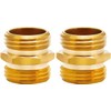 2 Pcs Golden 3/4 Inch Solid Brass Garden Hose Adapter,Strong
