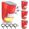 Solar Warning Light, 4 Pack, Outdoor Waterproof, Solar Charging, Security
