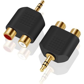 AYMBH Gold-Plated 3.5mm Male Stereo Jack to 2 RCA Female Audio Splitter Adapter - Anti-Interference, Stable Transmission, Dual Connector Coupler for TVs, Speakers, Phones, MP3, and More