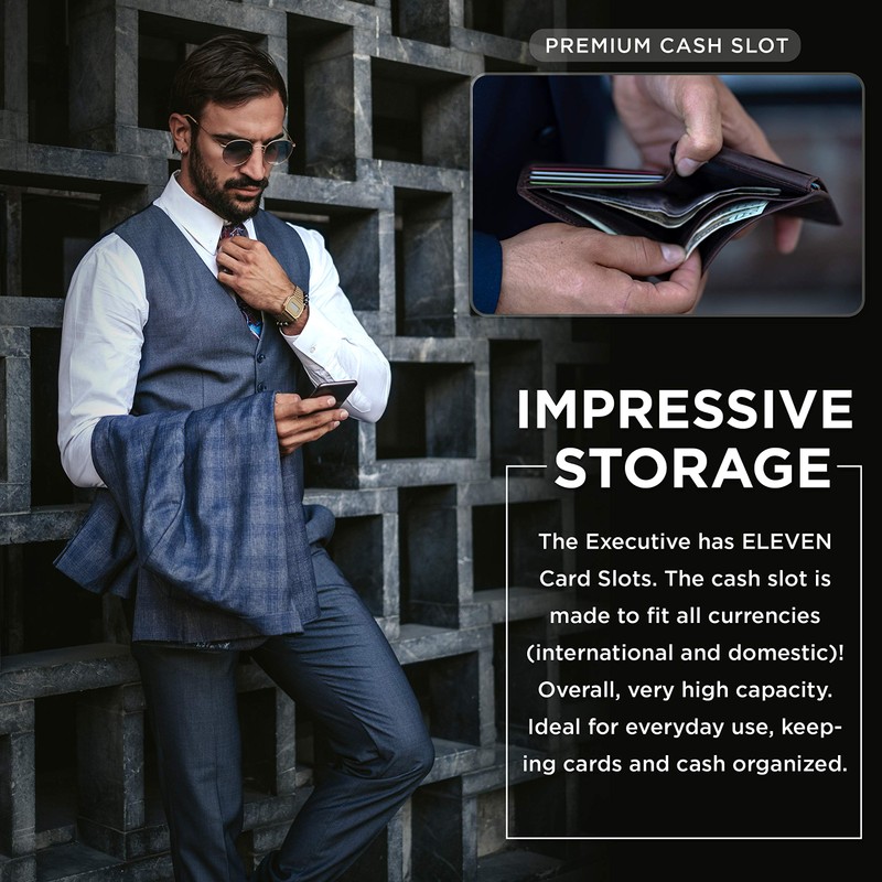 SERMAN BRANDS 2 ID Window Wallet for Men RFID Blocking